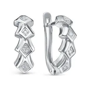 Серьги с английским замком из серебра