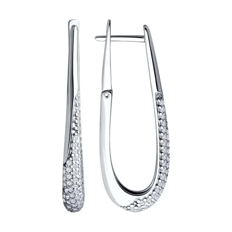Серьги с английским замком из серебра