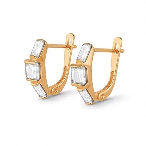 Серьги с английским замком из красного золота