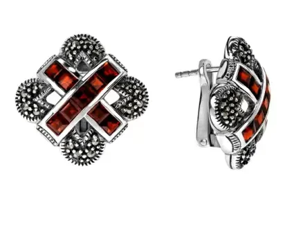 Серьги с английским замком из серебра