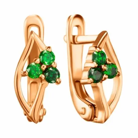 Серьги детские из красного золота