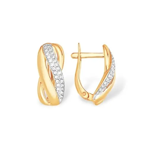 Серьги с английским замком из красного золота