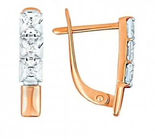 Серьги с английским замком из белого золота