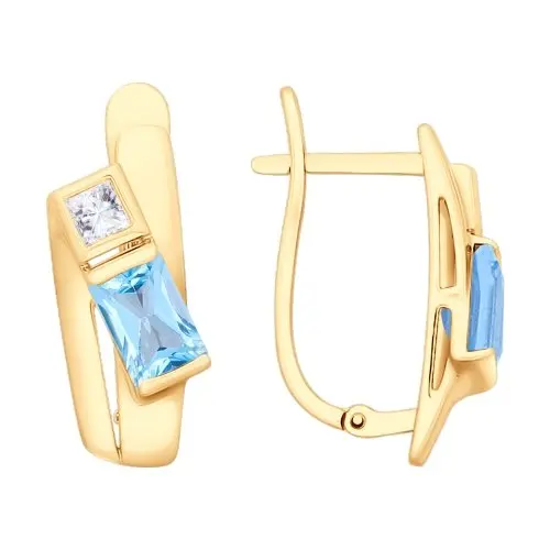 Серьги с английским замком из красного золота