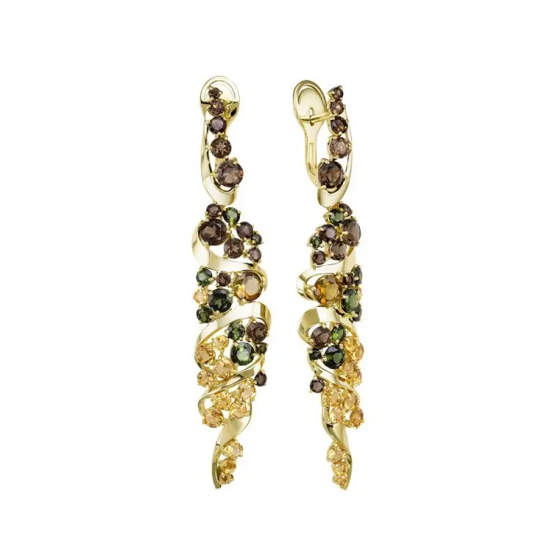 Серьги с английским замком из желтого золота