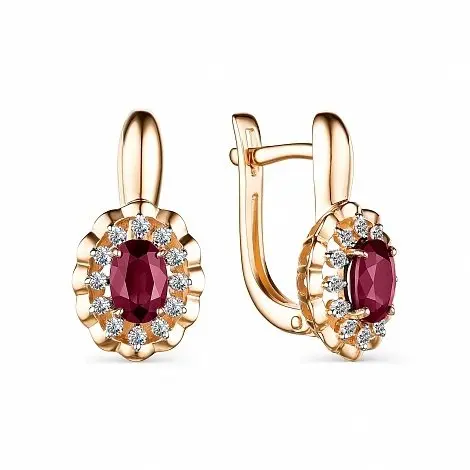 Серьги с английским замком из красного золота