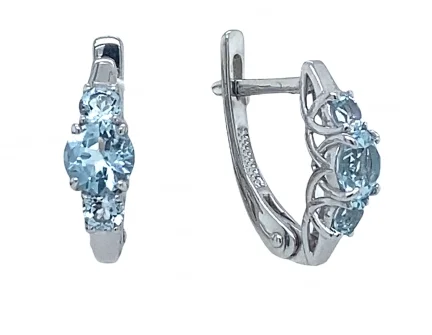 Серьги с английским замком из серебра