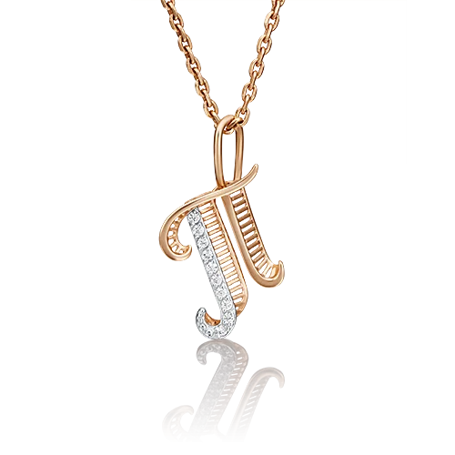 Подвеска буква из красного золота