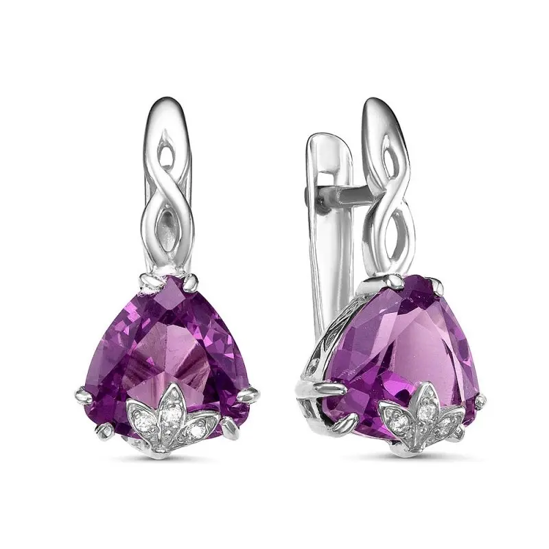 Серьги с английским замком из серебра