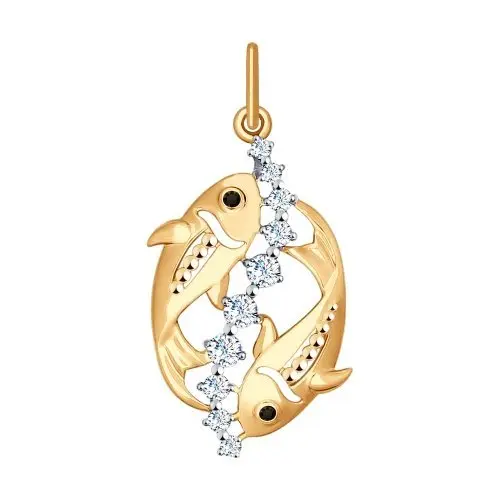 Подвеска знак зодиака из красного золота