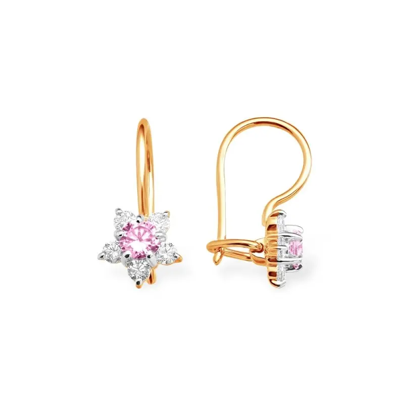 Серьги детские из красного золота