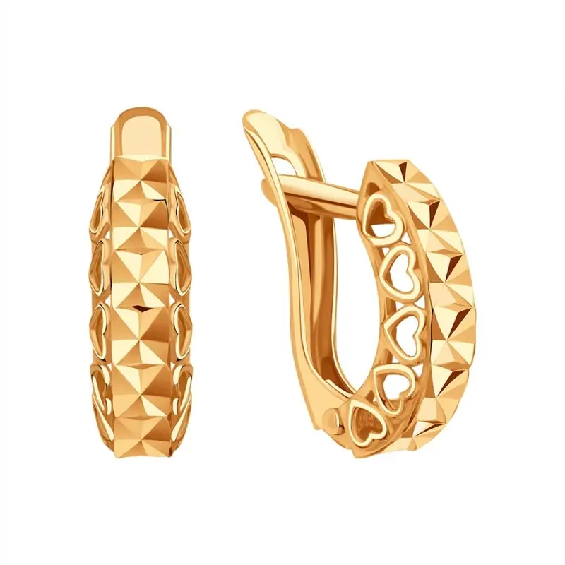 Серьги детские из красного золота
