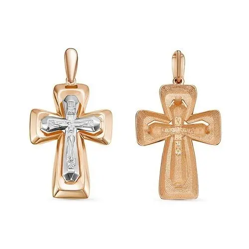 Подвеска крест из красного золота