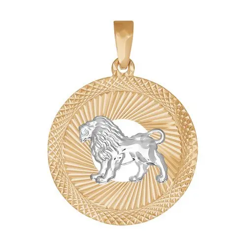 Подвеска знак зодиака из комбинированного золота