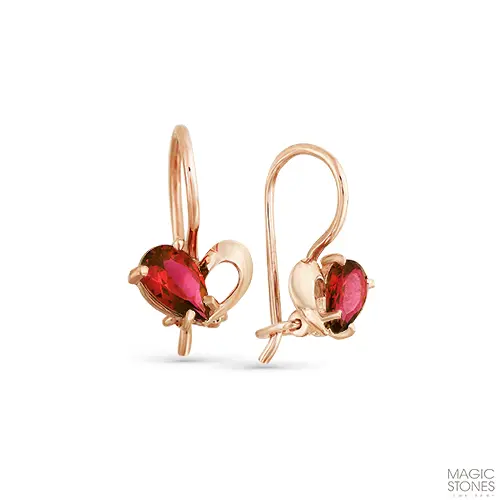 Серьги детские из красного золота
