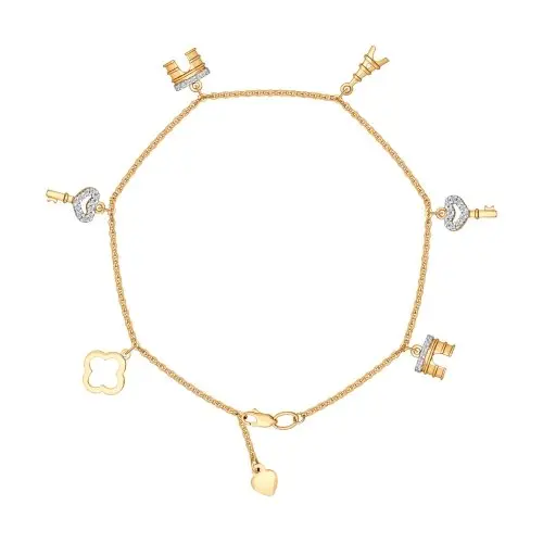 Браслет декоративный из красного золота