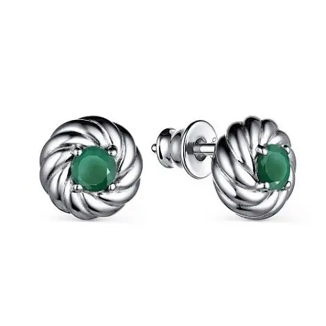 Серьги пуссеты из серебра