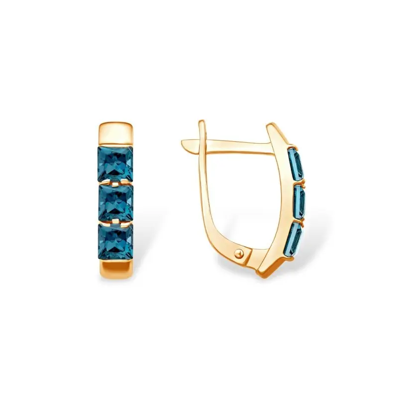 Серьги с английским замком из красного золота