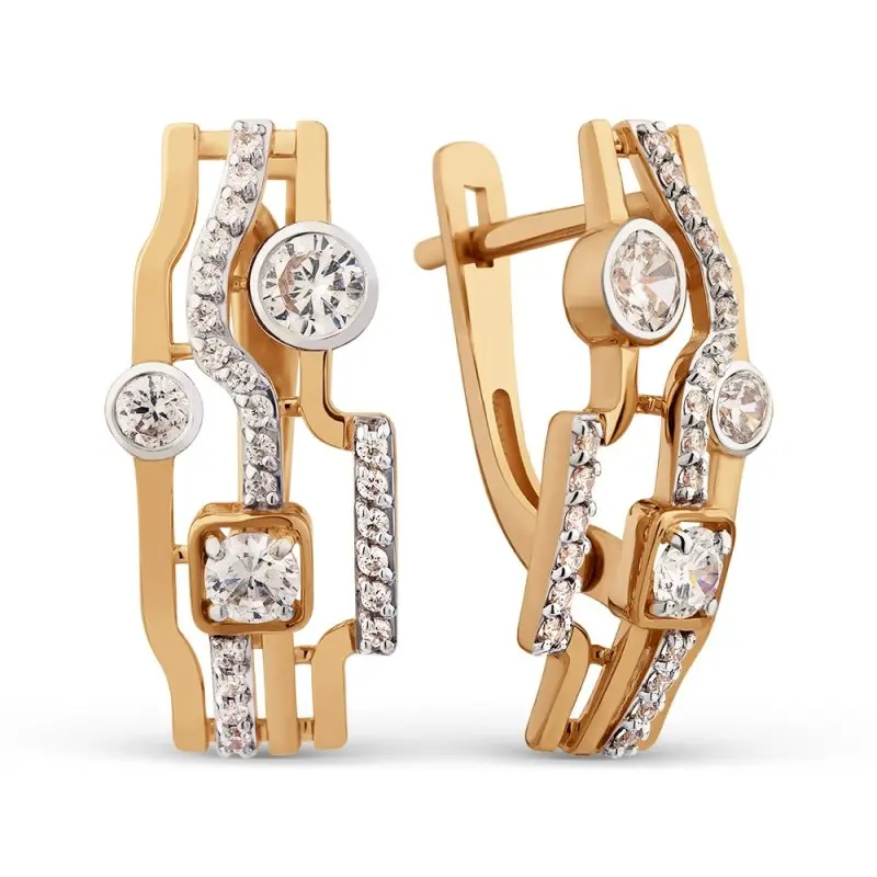 Серьги с английским замком из красного золота