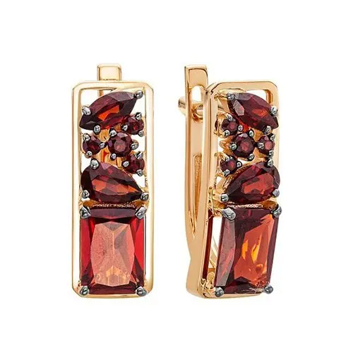 Серьги с английским замком из красного золота