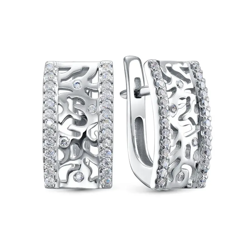 Серьги с английским замком из желтого золота