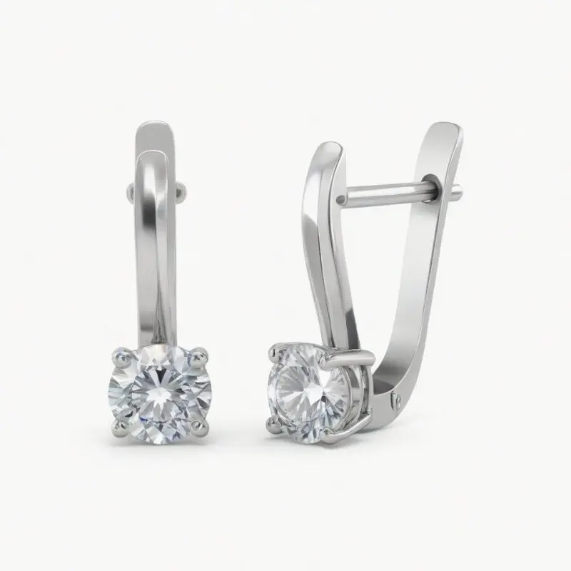 Серьги с английским замком из серебра