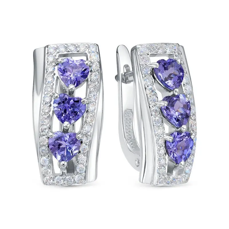 Серьги с английским замком из белого золота