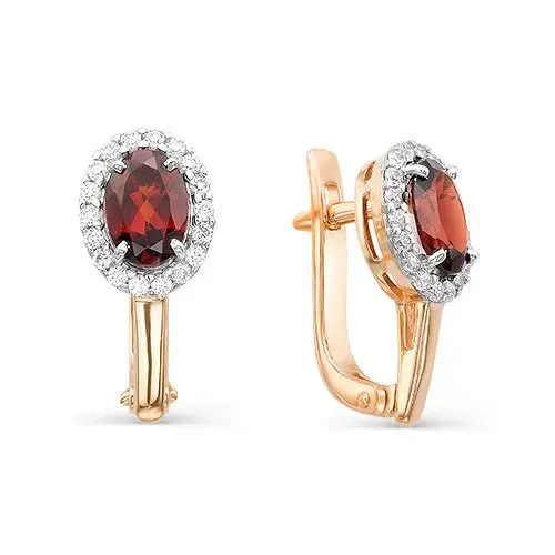 Серьги с английским замком из красного золота