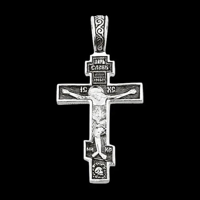 Подвеска крест из серебра