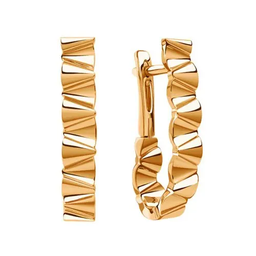 Серьги с английским замком из красного золота