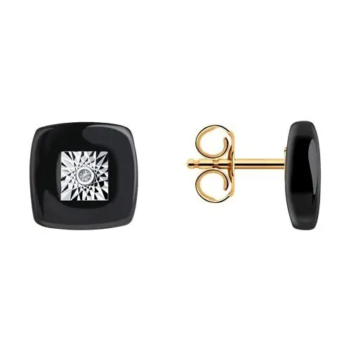 Серьги пуссеты из красного золота