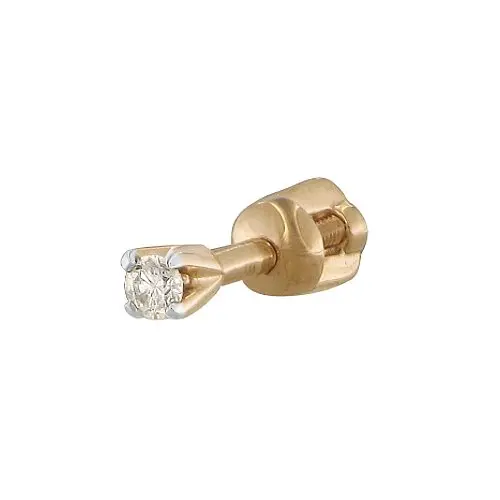 Серьги одиночные из красного золота