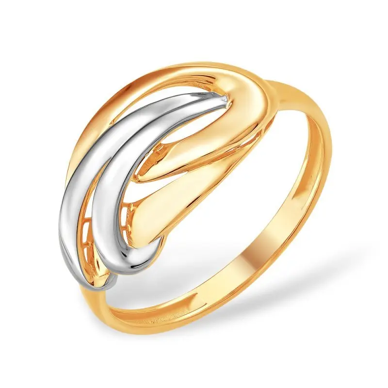 Кольцо декоративное из комбинированного золота