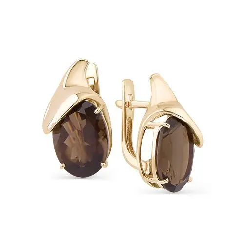 Серьги с английским замком из красного золота