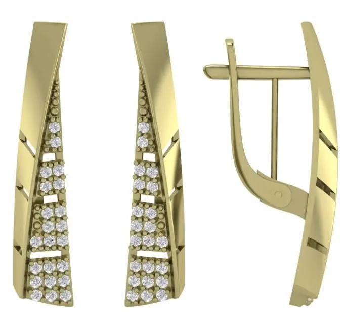 Серьги с английским замком из красного золота