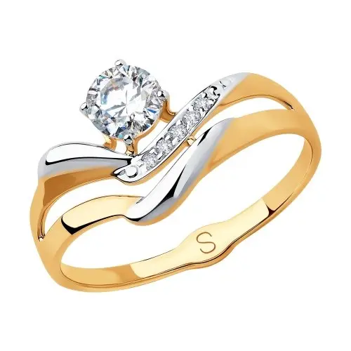 Кольцо декоративное из комбинированного золота