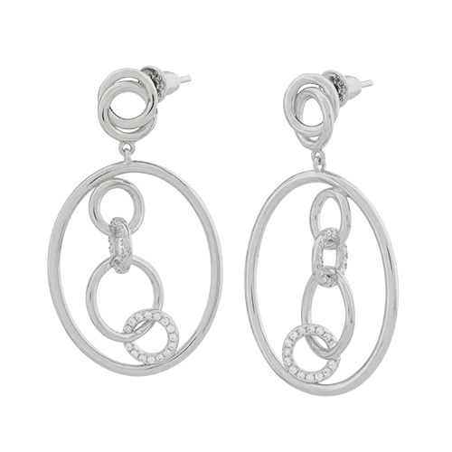 Серьги подвесные из серебра