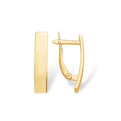 Серьги с английским замком из красного золота