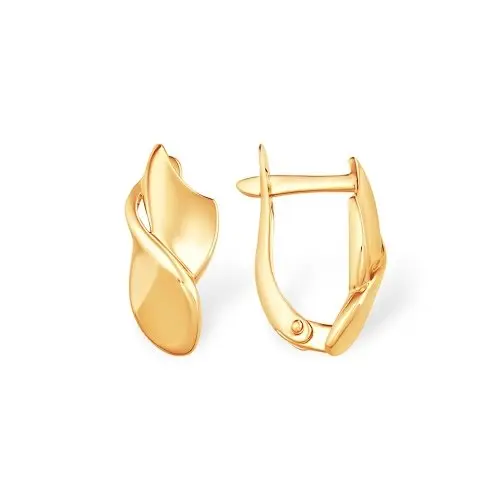 Серьги с английским замком из красного золота