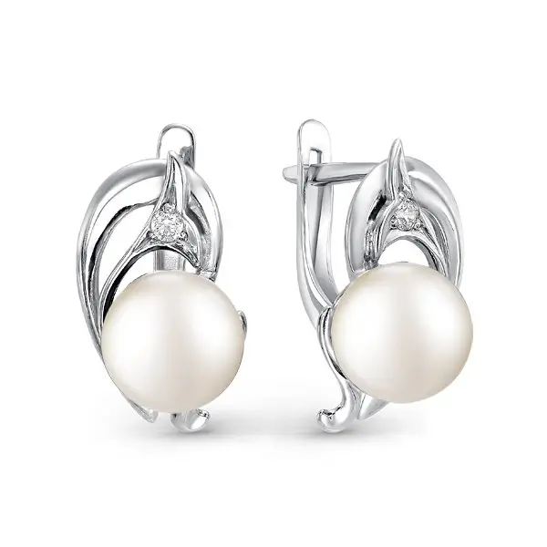 Серьги с английским замком из серебра