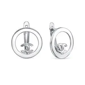 Серьги с английским замком из серебра вид 1