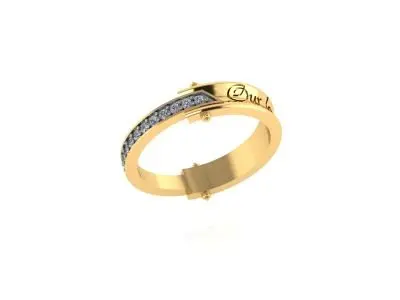 Кольцо декоративное из комбинированного золота