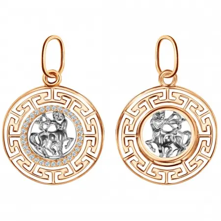 Подвеска знак зодиака из красного золота