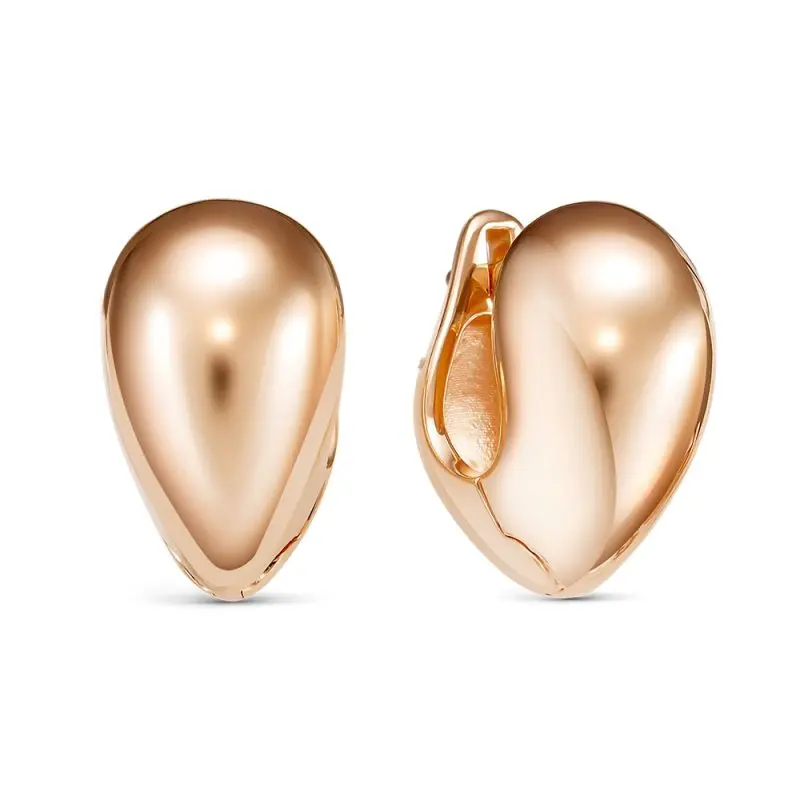 Серьги с английским замком из красного золота