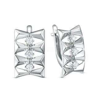 Серьги с английским замком из серебра вид 1