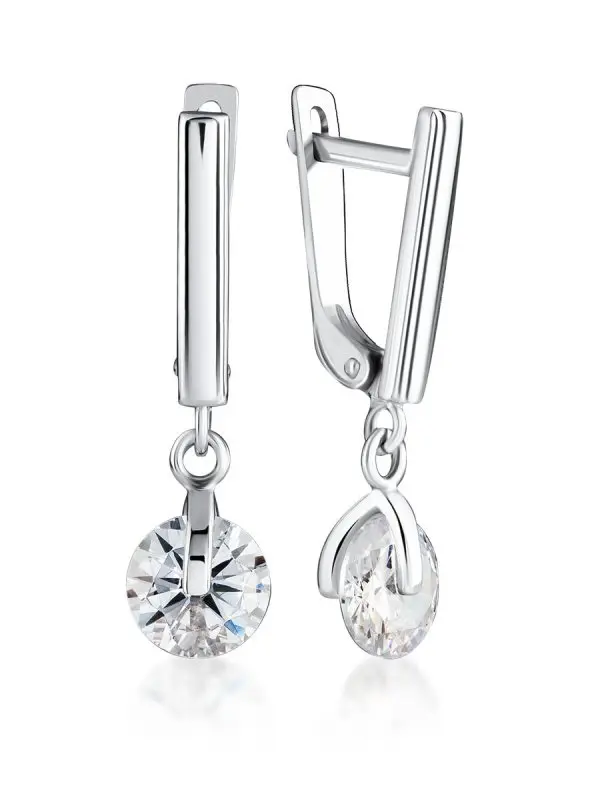 Серьги подвесные из серебра