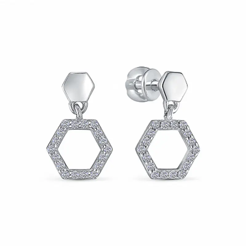 Серьги подвесные из серебра