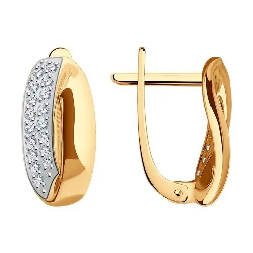 Серьги с английским замком из красного золота