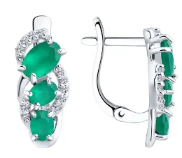 Серьги с английским замком из серебра