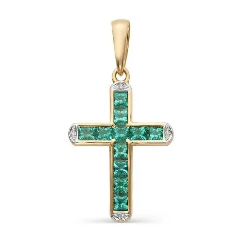 Подвеска декоративный крест из красного золота